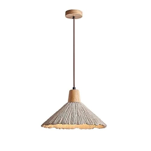 Lámpara colgante de madera y cemento regulable para cocina e isla