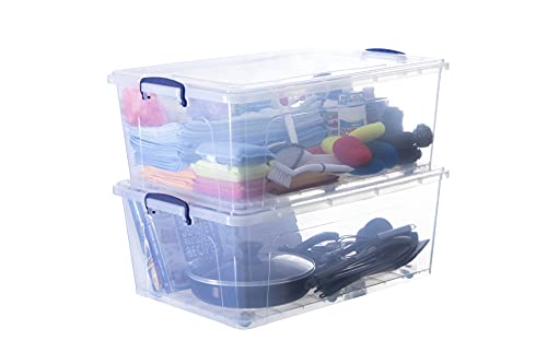 Image of Superio Storage Bins with Lids, Clear Plastic Containers for Organizing, Stackable Totes, BPA Free, Odor Free, Organizer Boxes for Home, and Dorm (2 Pack, 60 Quart)