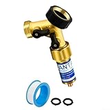Outdoor Wasserhahn Frostschutzventil Y-Form Schlauch Splitter Messing 3/4 Zoll Frostsicher Frostschutzsystem Intelligente Temperatur aktiviert für Winter Garten oder Hof Gebrauch Leckschutz Gold