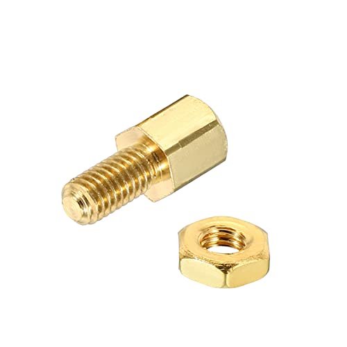 PATIKIL 5mm+6mm M3 Abstand schrauben, 40 Pack Messing Hex PCB Abstands muttern für Mutter bretter, Computer gehäuse, Leiterplatten, Elektronik, Goldton