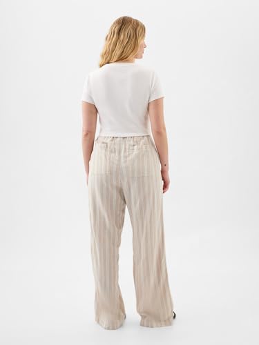 Image of Gap Womens Wide Leg Linen Pull on Pant