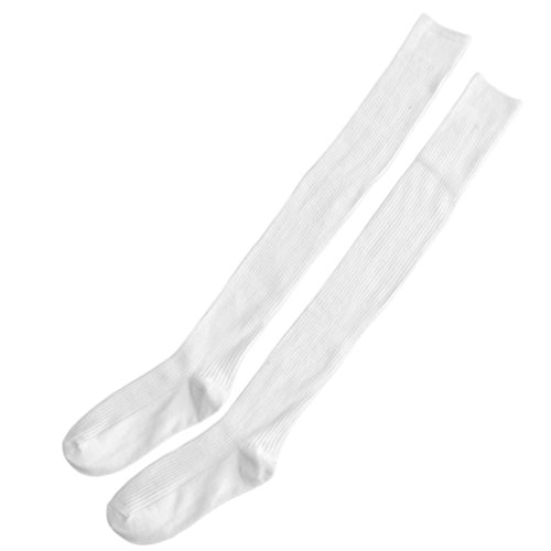 Tookie Calcetines Altos Rodilla, Alta Elasticidad, para Mujer y niña por Encima de la Rodilla, Calcetines Altos de Punto cálido, Suave Muslo, Calcetines Largos, Medias, Blanco, Tamaño Libre