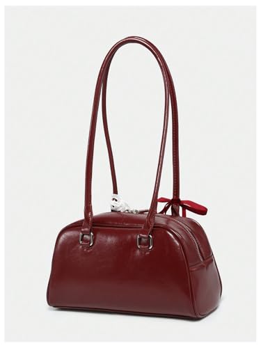 GORGLITTER Women's Y2k Purse Leather Bags Bow Tie Lace Clutch Vintage Shoulder Handbags2