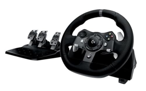 Steering Wheel - Racing Steering Wheel with Pedals, 900 Degree Swivel, Force Feedback Effect, Progressive Brake, Aluminium, Leather and Steel Materials, Compatible with PS4, PS5 and PC#