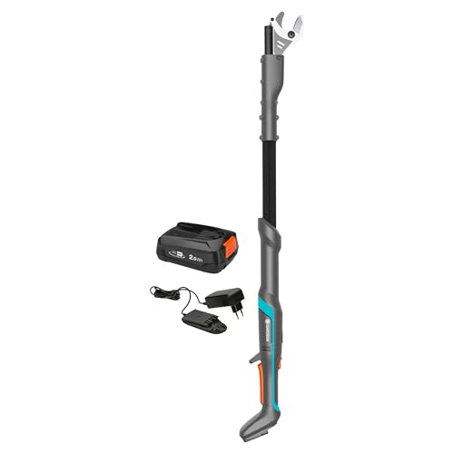 Gardena Akku-Baumschere EasyCut 110/18V P4A Ready-to-Use Set: Astschere für Zweige in bis zu 2,5 m Höhe, ergonomischer Griff, geringes Gewicht, langlebige Klingen (14772-20)