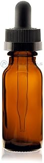1/2 Oz (15 Ml) amber Boston Round Glass Bottle w/Child Resistant Glass Dropper - Pack of 12