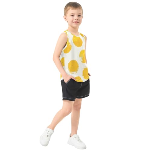 susiyo Yellow Dots Pattern Polka Dot Boys Sleeveless Tank Top Girls Athletic T Shirt4