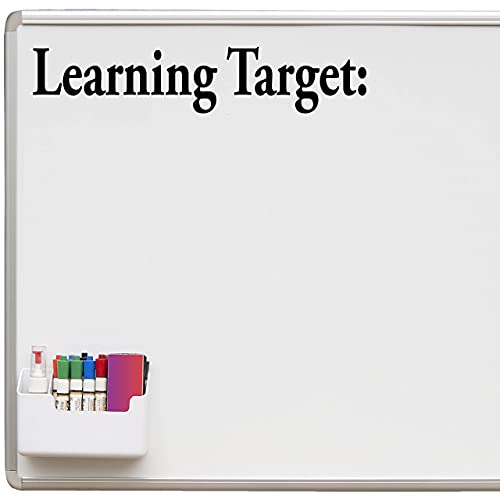 VWAQ Learning Target Whiteboard Decal Teachers Classroom Vinyl Sticker for Dry Erase Board or Walls (2" H X 10" W, Black)