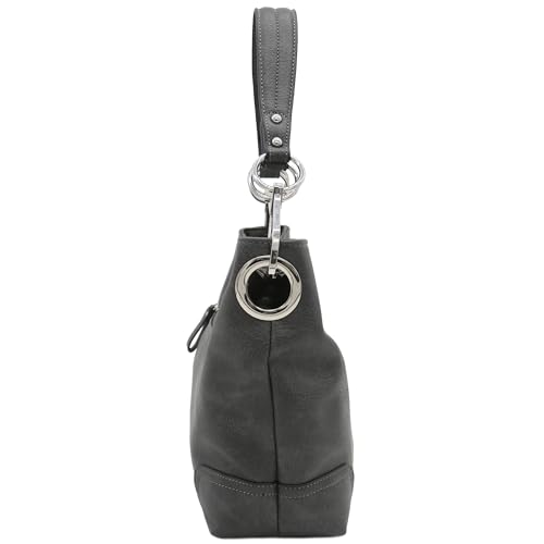 Image of Hobo Shoulder Bag with Big Snap Hook Hardware