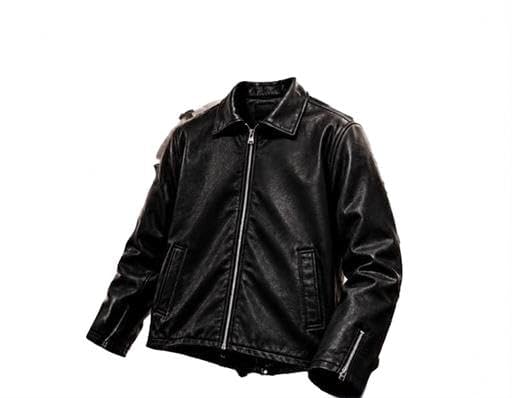 Image of Men's Classic Faux /Leather Jacket, Full Zip Casual Outwear with Shirt Collar and Zipped Pockets J-3