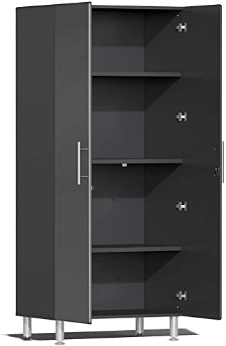 Ulti-MATE UG29072G 7-Piece Cabinet System with Channeled Worktop in Graphite Grey Metallic