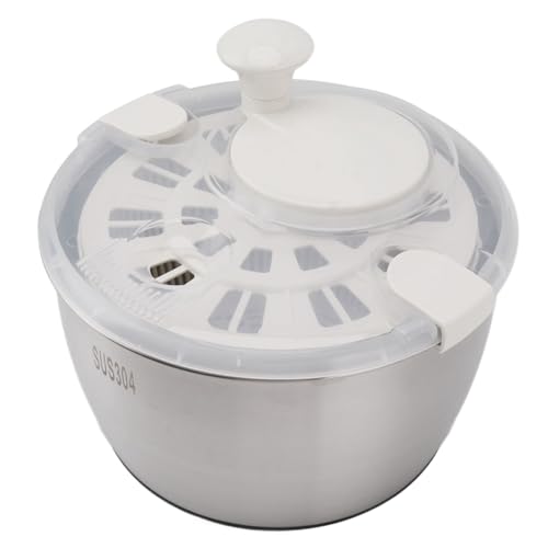Salad Spinner, Large Salad Spinner, Stainless Steel Salad Spinner, Fruit Washer,Multifunctional Large Capacity Lettuce Spinner Vegetable Dryer Fruit Washer Drain Basket