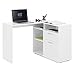 COMIFORT Escritorio Esquinero - Mesa Escritorio en forma de L, 4 huecos abiertos 1 cajon 1 armario, Escritorio Rinconera - CARAVIA blanco