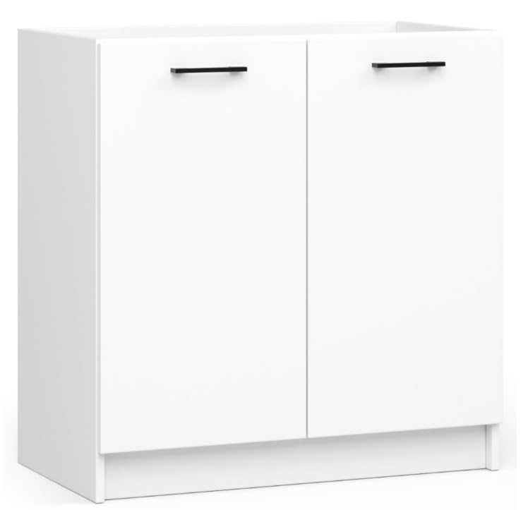 BDW - Armoire de cuisine - Armoire de cuisine avec portes, meuble de lavabo - Armoire 80 cm de large, 82 cm de haut - Armoires de cuisine individuelles,...