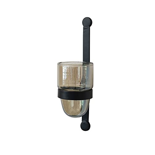 Creative Co-Op Industrial Metal Wall Sconce With Glass Candle Holder, Brown And Black #TOP5