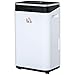 HOMCOM Deshumidificador Eléctrico 6,5 Litro 20L/Día con 3 Modos 2 Velocidades Pantalla LED Luces Indicadoras Temporizador y Ruedas Silencioso para Hogar 34x24x57 cm Blanco
