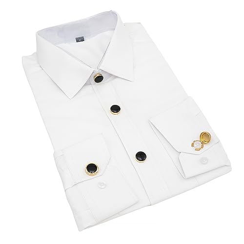 Image of Mens Button Covers Tuxedo Shirt Cufflinks Alternative | Fake cufflinks and alternative fashion jewelry accessories for mens formal business dress shirts suits and groomsmen