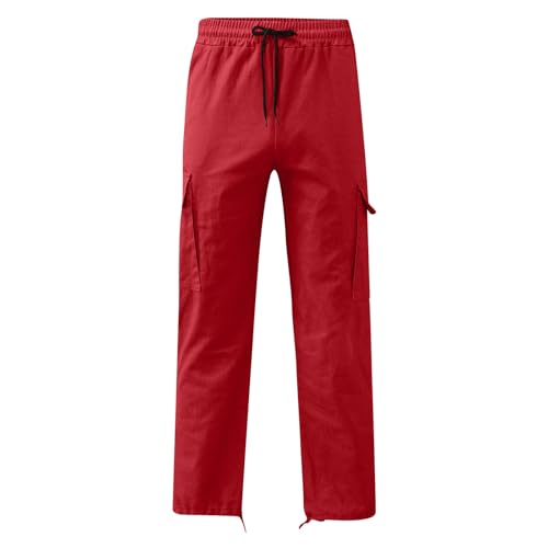 Cargo Pants Men Big and Tall Drawstring Outdoor Hiking Pants Casual Straight Leg Relaxed Workout Joggers Sweatpants3