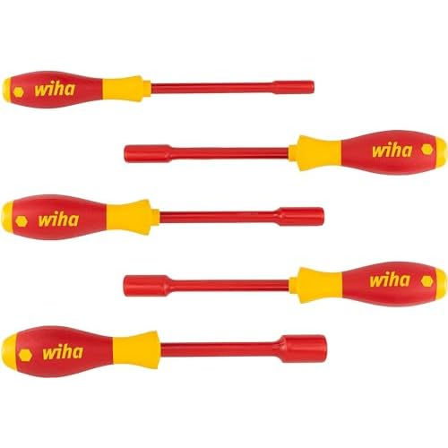 Wiha SoftFinish electric Sechskant-Steckschlüsselsatz / VDE Steckschlüssel Set / 5 teilig, VDE-geprüft, stückgeprüft