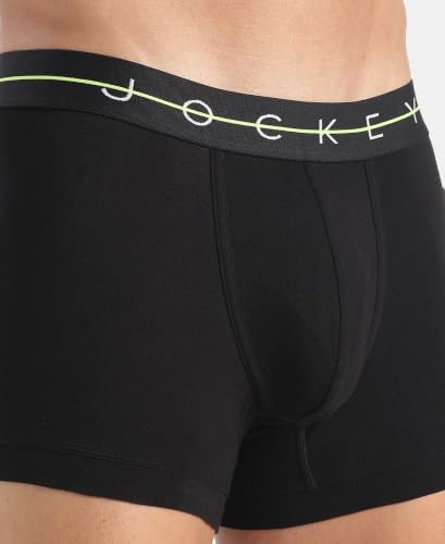 Image of Jockey NY16 Men Super Combed Cotton Elastane Stretch Solid Trunk with Ultrasoft Waistband (Pack of 2)
