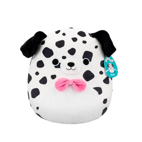 Squishmallows Dustin le Dalmatien blanc, peluche originale de 30,5 cm pour enfants