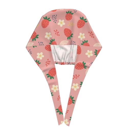 Image of Working Cap Scrub Cap with Sweatband Adjustable Unisex Women Tie Back Hat Nurse Surgical Caps