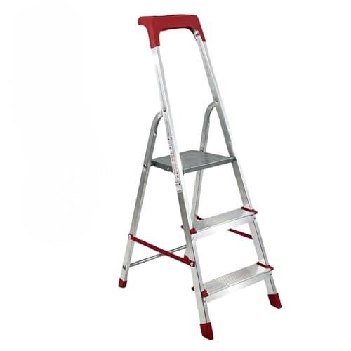 Scala In Alluminio Pieghevole da 3 fino a 8 Gradini | Scaletta Domestica E Professionale Certificata EN 131 | Made In Italy | Portata Massima 150 Kg (3 Gradini)