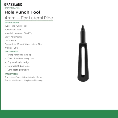 Image of Grassland 4mm Micro Tube feeder line pipe Pin Connectors Punch Tool Dripper Sprinklers 1 /4 Inch Emitters Drip irrigation kits accessories lateral fitting (50m+100pin+50Reddriper+2punch)