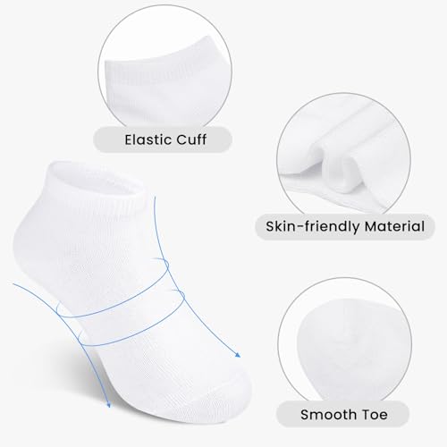 Auranso 12 Pairs Kid Breathable Athletic Ankle Socks Boys Girls Cotton Low Cut Socks2