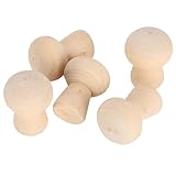 CHICIRIS Cuerpo de Pollo con Cabeza de Champiñón de Madera de Bricolaje, Conjunto de 20 Decoraciones Inacabadas para la Artesanía Manual