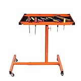 Aain Rolling Wheels Heavy-Duty Adjustable Work Table Tray, Orange