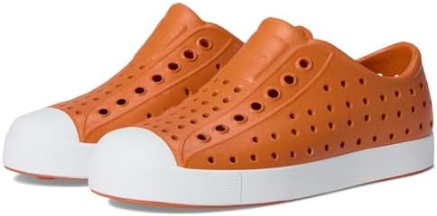 Native Shoes Jefferson Kids Slip-On Sneaker, Mars Orange/Shell White, 12 Little Kid