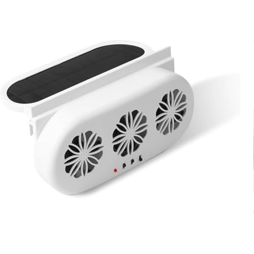 TAYOA 車の換気扇、太陽光制御車の排気ファン、空気循環排煙、車の冷却ソーラーとUSB電源、車の、空気循環、熱気排出、冷却空気、ストレス解消、熱中症防止、暑さ対策、コンパクト、軽量、持ち運びやすい、多機能、車中泊、夏対策、プレゼント、ギフト、贈り物 (ホワイト)
