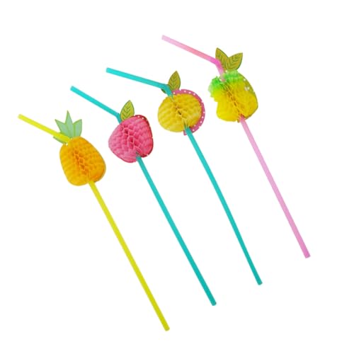 24 pitillos desechables coloridos para fiesta plástico miniatura 1