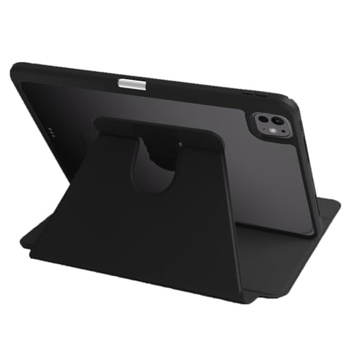Image of Arctic Fox Smart Folio Rotating Cover Case for iPad Pro 11 inch Cover Case (M4 2024) with Pencil Holder,360 Degree Rotation Protective Stand Cover Clear Back [Auto Sleep Wake Support] - Black