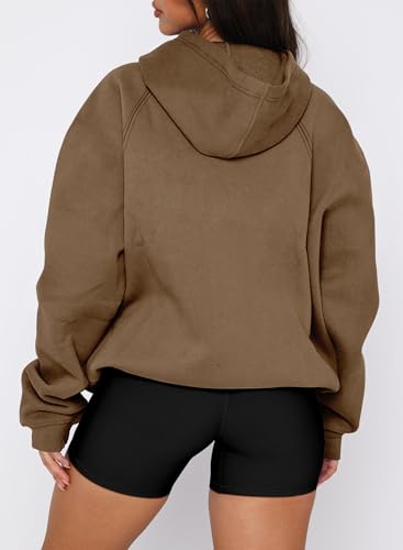 onlypuff Women Pullover Sweatshirt Long Sleeve Hoodies Kangaroo Pocket Fleece Basic Sweater