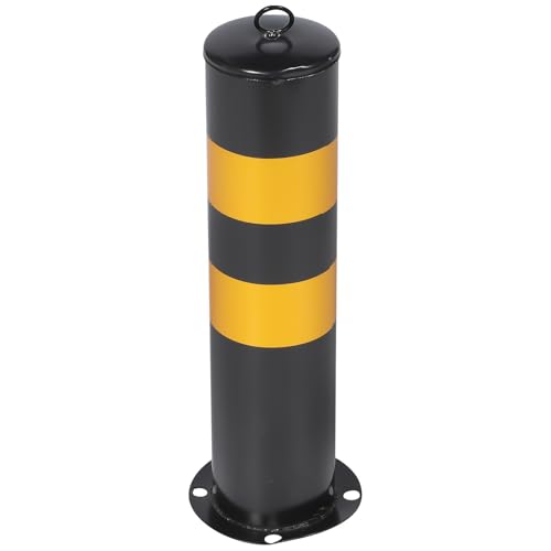 Borne de sécurité robuste jaune en acier avec film réfléchissant pour voie de circulation
