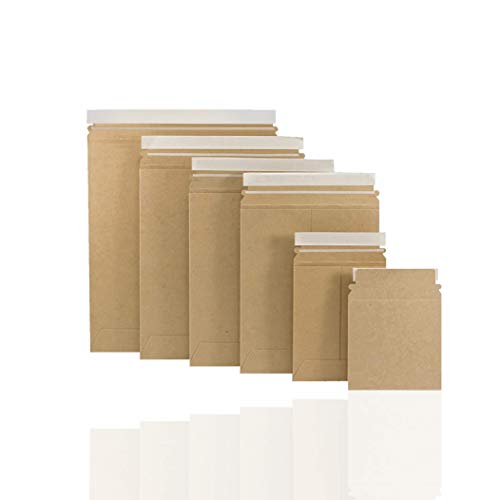 APQ Pack of 10 Natural Kraft Envelopes 9" x 11.5". Brown Self Sealing Mailing Envelopes. All-Purpose Self-Seal Closure Stayflat Envelopes. Tan Mailer Envelopes for Shipping, Packing Photos, Cards.