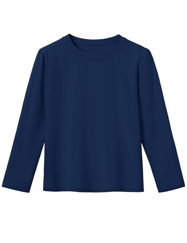 Image of KEREDA Girls Long Sleeve Shirts Soft Cotton T-Shirts Crewneck Basic Tees for Kids and Teen Girls Tops Clothes