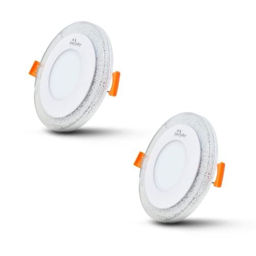 Image of Murphy 6 Watt (3+3W) Round Double Colour Led Conceal Panel Light, Ceiling Light with 2 Year Warranty(Multi Color+CW,Pack of 2)