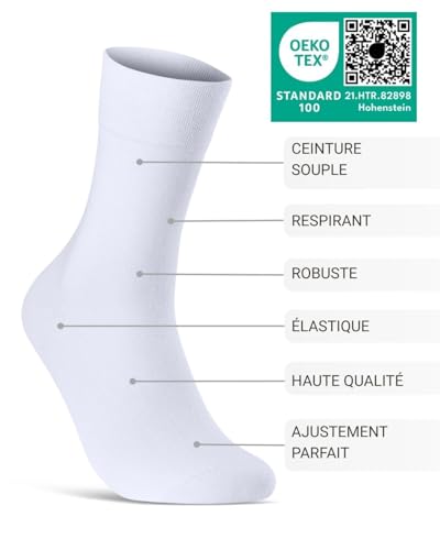 Chaussettes diabétiques sans élastique légères pour la marche à pied - 3