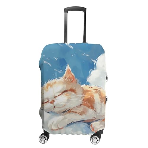 Cat Sleeps on The Clouds Luggage Cover Protector Anti-Scratch Suitcase Cover Washable Luggage Covers Fits 19-21 Inch Luggage