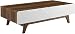 Modway Origin 47" Mid-Century Modern Wood Coffee Table In Walnut White