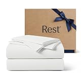 REST® Evercool®+ Cooling Sheet Set, Queen Size, Arctic White, Breathable Bed Sheets for Hot Sleeper and Night Sweats, with Pillowcases, with Ionic+ Self-Cleaning Silver Yarn for Sensitive Skin, 4PCS