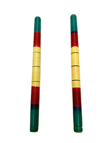 Real Dandiya/Dandia Sticks de madera para parejas usados durante Navratri/Navaratri 2 piezas (Par-1) miniatura 2