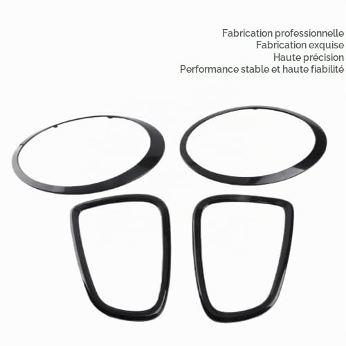 Garniture de Cadre de Feu Arrière, 4 Pièces de Remplacement de Garnitures de Contour de Feu Arrière de Phare Noir Brillant pour Mini R56 R57 R58 R59 S JCW 2007 à 2015