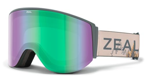 Zeal Optics Beacon Ski & Snowboard Goggle for Men & Women, OTG, Anti-Fog, Glades/Jade Mirror