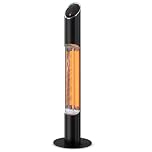 Portable Infrared Heater, Outdoor Electric Patio Heater, Heaters for Outdoor/Indoor Use, Standing Heaters for Patio, Garage, Backyard, 2000W, Black
