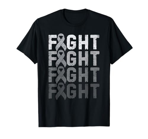 Fight Brain Cancer Awareness | Vintage Strong Warrior Tee T-Shirt