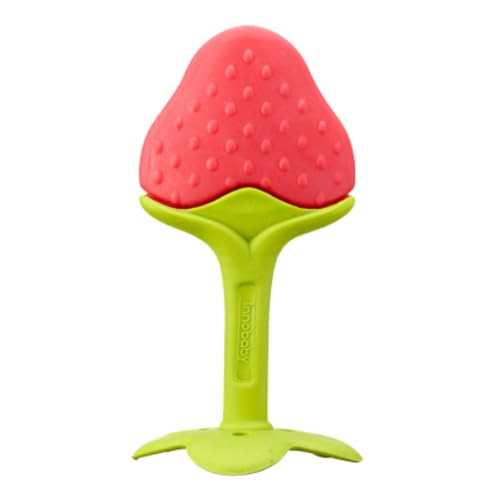Image of Innobaby Original Teethin Smart EZ Grip Fruit Teether and Sensory Toy for Babies and Toddlers in Berry. BPA Free Teether